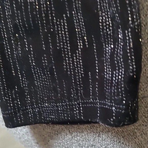 Torrid skater velvet  faux wrap black‎ silver metallic v-neck dress - Picture 3 of 4